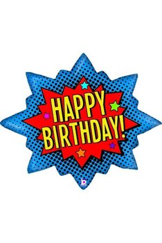 Ballon alu ''Bulle COMICS Happy Birthday''