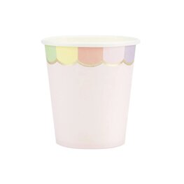 GOBELETS FESTONNES ROSE PASTEL 