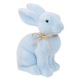 Grande d&eacute;coration de table en forme de lapin de P&acirc;ques bleu