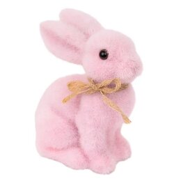 D&eacute;coration de table en forme de petit lapin de P&acirc;ques rose