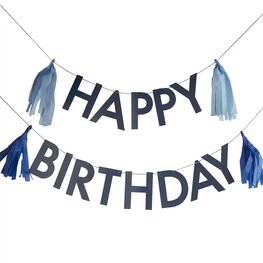 Guirlande Happy Birthday Navy Blue
