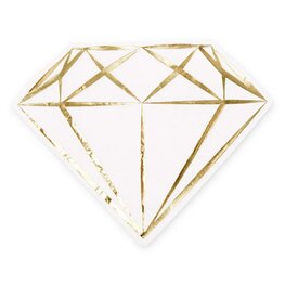 Serviettes Diamants blancs/dor&eacute;s
