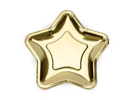 Assiettes &eacute;toiles dor&eacute;es 23cm 
