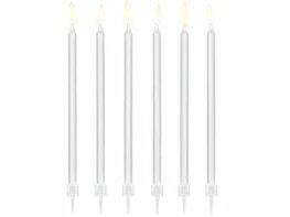 Bougies d0anniversaire longues blanches 