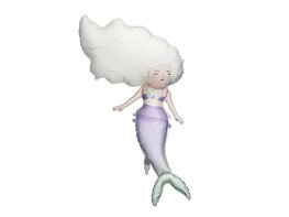 Ballon alu sir&egrave;ne lila