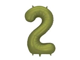 Ballon chiffre 2 Vert Olive