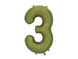Ballon chiffre 3 Vert Olive