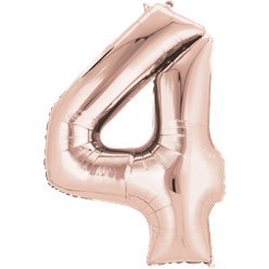 Grand ballon chiffre 4 rose gold