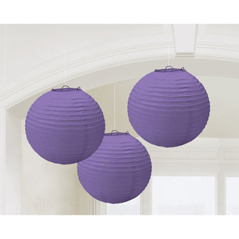3 lanternes violettes