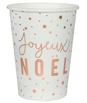 Gobelets Joyeux No&euml;l rose gold 