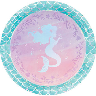 Assiettes sir&egrave;ne iris&eacute; &eacute;cailles 