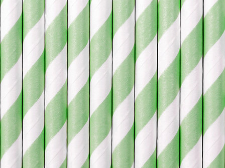 Pailles en papier vert menthe