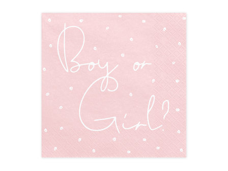 Serviettes roses et bleues Boy or Girl 