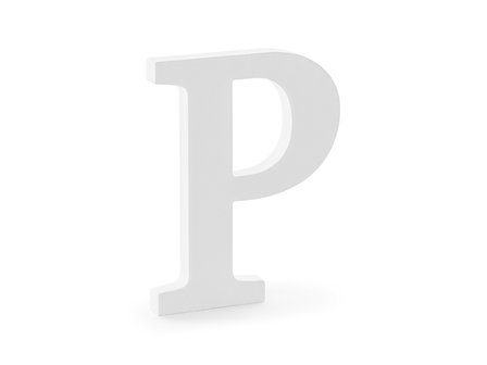 Lettre P en bois blanc 