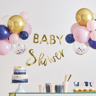 Guirlande Baby Shower et ballons Pink&amp;navy