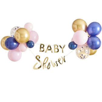Guirlande Baby Shower et ballons Pink&amp;navy