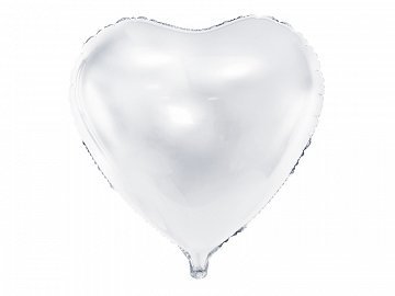Ballon alu 45 cm coeur blanc