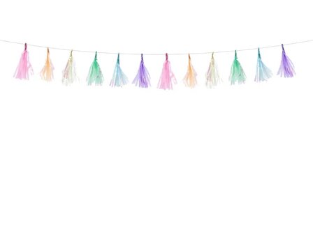 Guirlande Tassels Pastel iris&eacute;