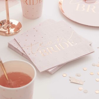 Serviettes &#039;&#039;Team Bride&#039;&#039; Rose gold