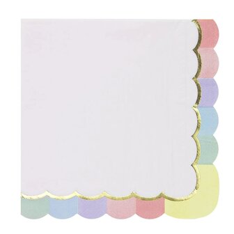 Serviettes Festonn&eacute;es Rose Pastel 