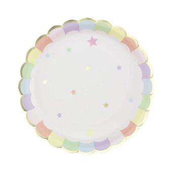 ASSIETTES FESTONNEES ROSE PASTEL 
