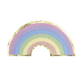 16 SERVIETTES ARC EN CIEL PASTEL 