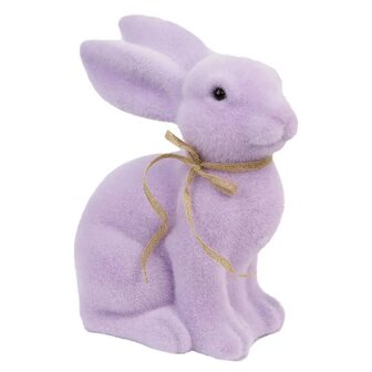 Grande d&eacute;coration de table en forme de lapin de P&acirc;ques lilas 