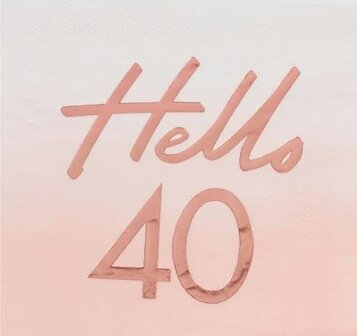 Serviettes Hello 40 Rose Gold