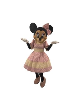 Mascotte Minnie Robe Rose Pastel