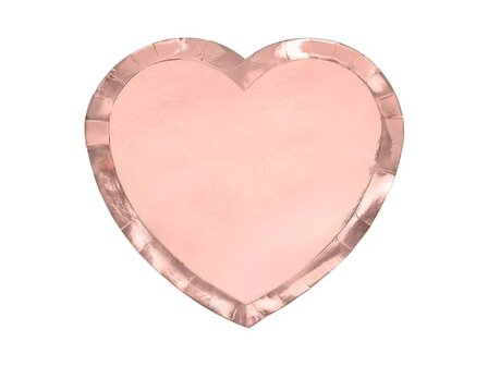 Assiettes Coeur Rose Gold 21x19cm 
