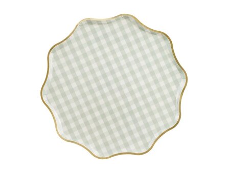 Assiettes &agrave; carreaux &#039;&#039;vintage green&#039;&#039;