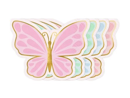 Serviettes Papillons Pastels