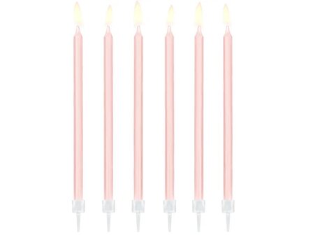 Bougies longues roses clairs