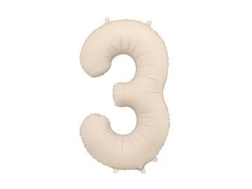 Ballon chiffre 3 beige