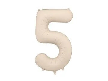 Ballon chiffre 5 beige