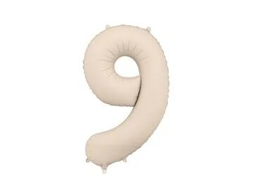 Ballon chiffre 9 beige