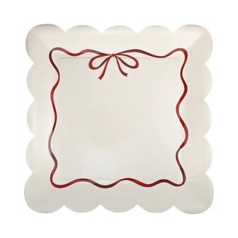 Assiettes Bordure Noeud rouge 