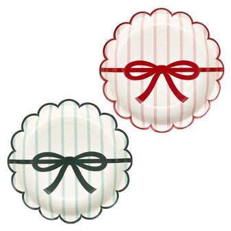 Enssemble d&#039;assiettes festonn&eacute;es Rouge et Vert