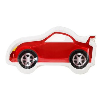 Assiettes '' voiture rouge ''