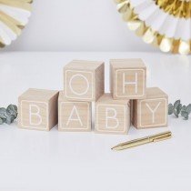 Guest book cubes en bois Oh baby