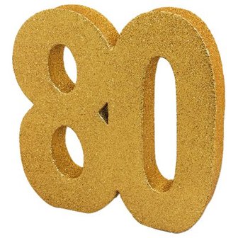 Chiffre 80 paillet&eacute; dor&eacute;