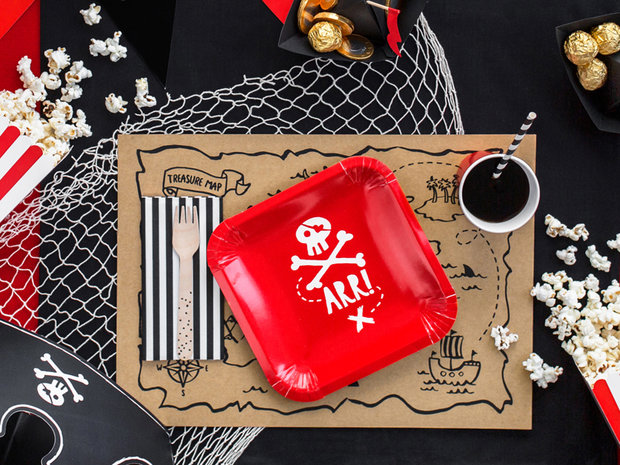 Sets de table carte au trésor pirate kraft