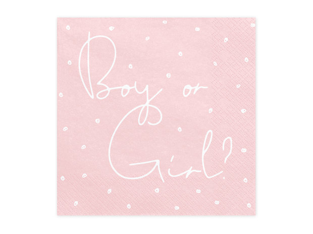 Serviettes roses et bleues Boy or Girl 