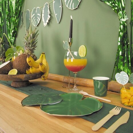 ASSIETTES FEUILLE TROPICALE 