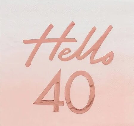 Serviettes Hello 40 Rose Gold