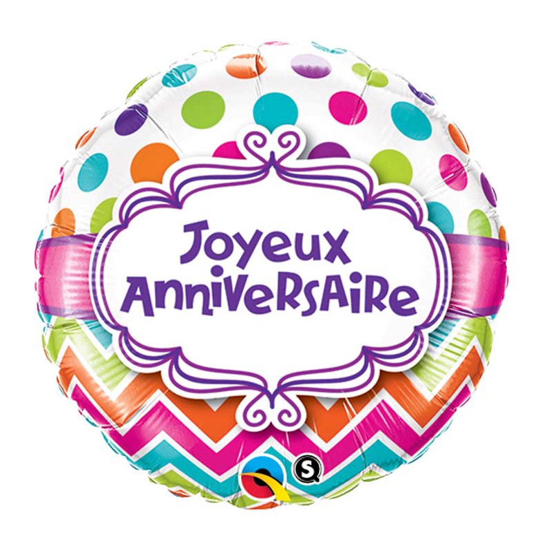 Ballon Alu Joyeux Anniversaire Multicolore Magic Cake Party