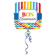 Ballon alu Bon Anniversaire multicolore