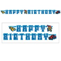 Guirlande Happy Birthday bleue Transformers
