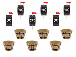Kit décoration cupcakes pirate kraft