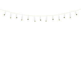 Guirlande papier plumes blanches et dorées